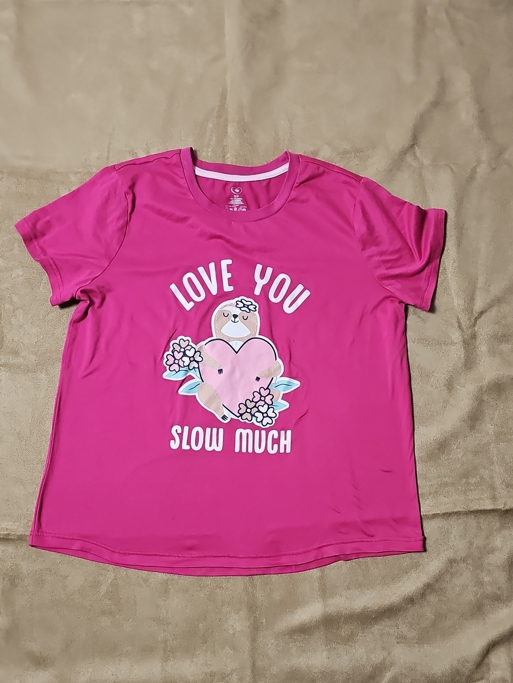 Pink Graphic Tee - "Love You Slow Much" -S